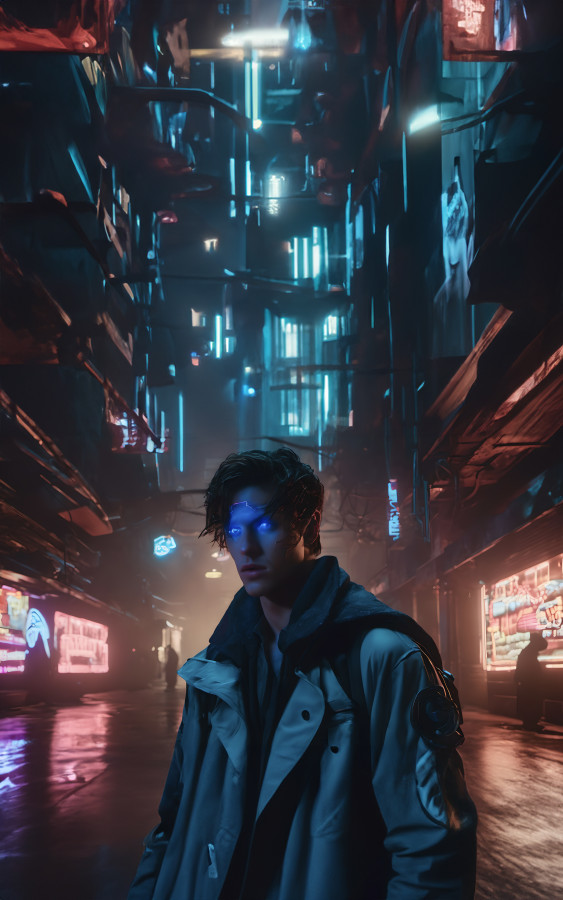 Neon Siberpunk Gözcüsü